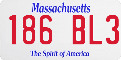 MA license plate 186BL3