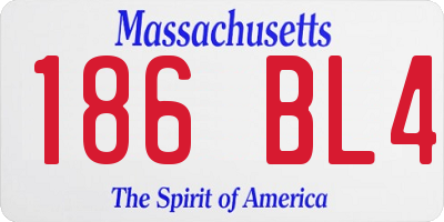 MA license plate 186BL4
