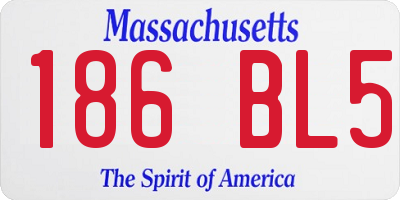 MA license plate 186BL5