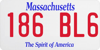 MA license plate 186BL6