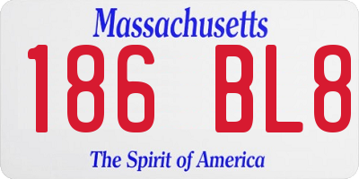 MA license plate 186BL8