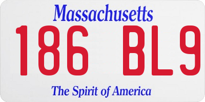 MA license plate 186BL9