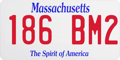 MA license plate 186BM2