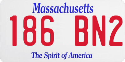 MA license plate 186BN2
