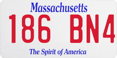 MA license plate 186BN4