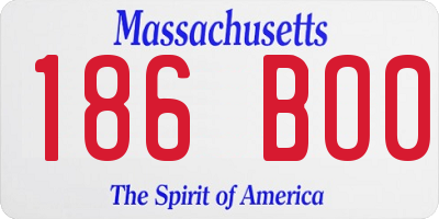 MA license plate 186BO0