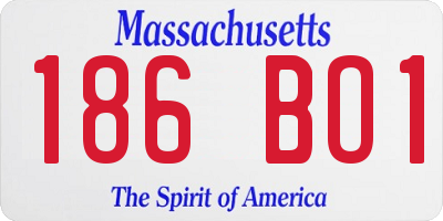 MA license plate 186BO1