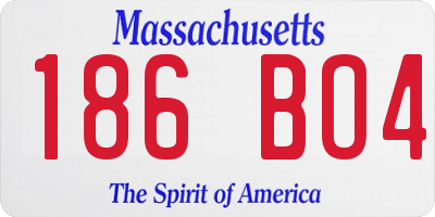 MA license plate 186BO4