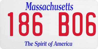 MA license plate 186BO6