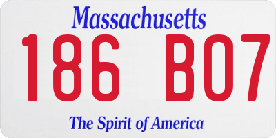 MA license plate 186BO7