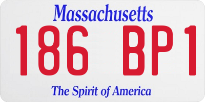 MA license plate 186BP1