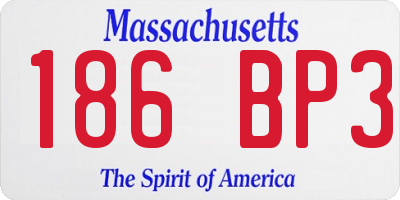 MA license plate 186BP3
