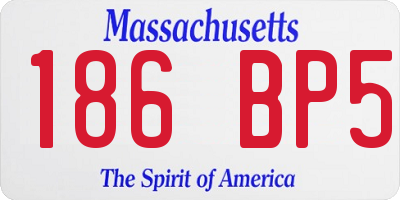 MA license plate 186BP5