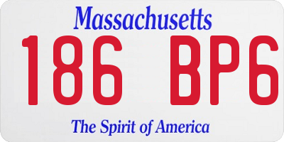 MA license plate 186BP6