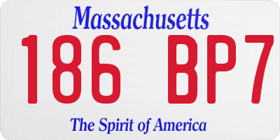 MA license plate 186BP7