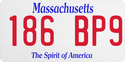 MA license plate 186BP9