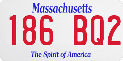 MA license plate 186BQ2