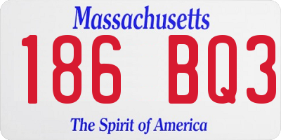MA license plate 186BQ3