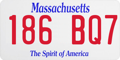 MA license plate 186BQ7
