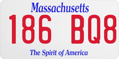 MA license plate 186BQ8
