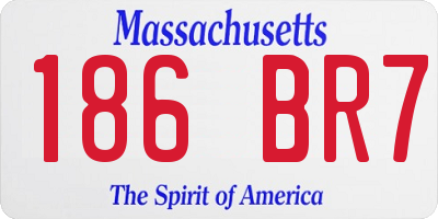 MA license plate 186BR7