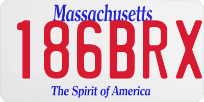 MA license plate 186BRX