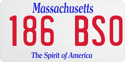 MA license plate 186BS0