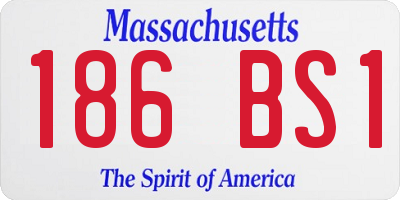 MA license plate 186BS1
