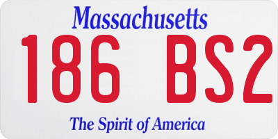 MA license plate 186BS2
