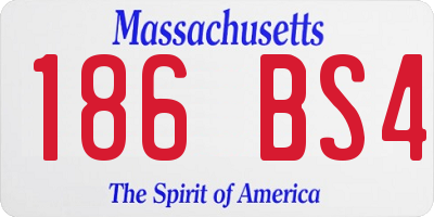 MA license plate 186BS4