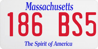 MA license plate 186BS5
