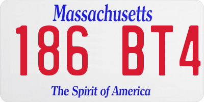 MA license plate 186BT4