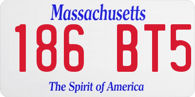 MA license plate 186BT5