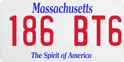 MA license plate 186BT6