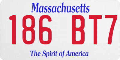 MA license plate 186BT7