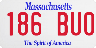 MA license plate 186BU0