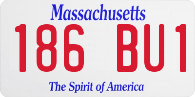 MA license plate 186BU1