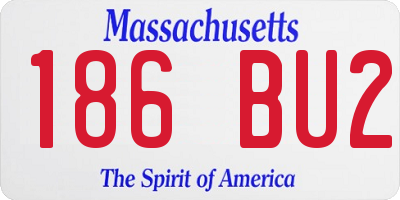 MA license plate 186BU2