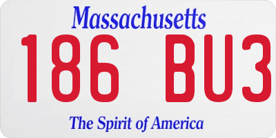 MA license plate 186BU3