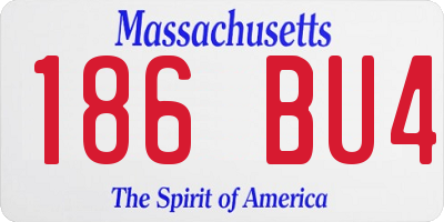 MA license plate 186BU4