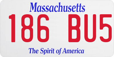 MA license plate 186BU5