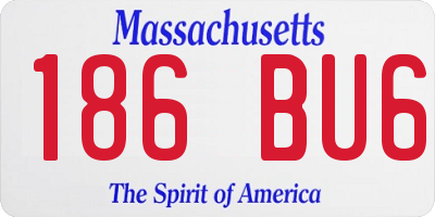 MA license plate 186BU6