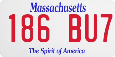 MA license plate 186BU7