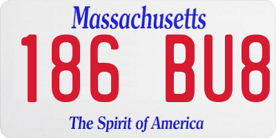 MA license plate 186BU8