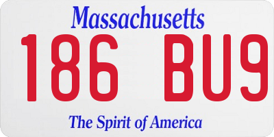 MA license plate 186BU9
