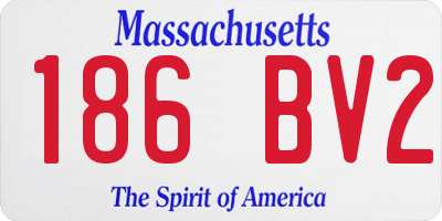 MA license plate 186BV2