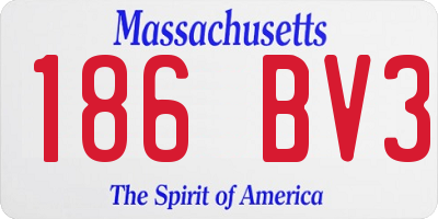 MA license plate 186BV3