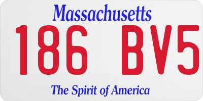 MA license plate 186BV5