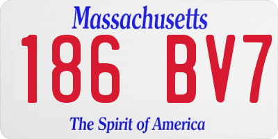 MA license plate 186BV7