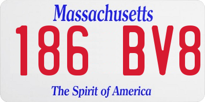 MA license plate 186BV8